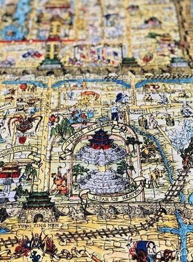 Jigsaw Puzzle 1000 Piece Old Beijing Map Beiping Adu