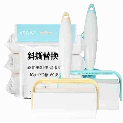 新品粘毛器滚筒除尘刷衣物服沾毛器B配可撕式替换除尘纸斜撕8210