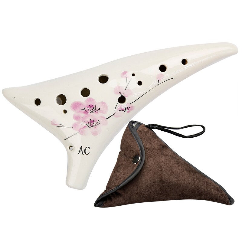 红鸟陶笛12孔AC陶笛梅花手绘成人儿童初学笛子埙HN38陶笛