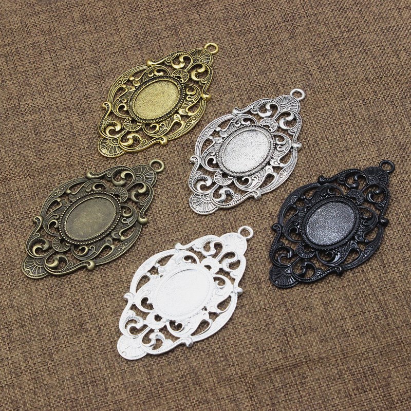 网红Fit 18x25mm Oval cabochons Vintage Glass cameos Frame S