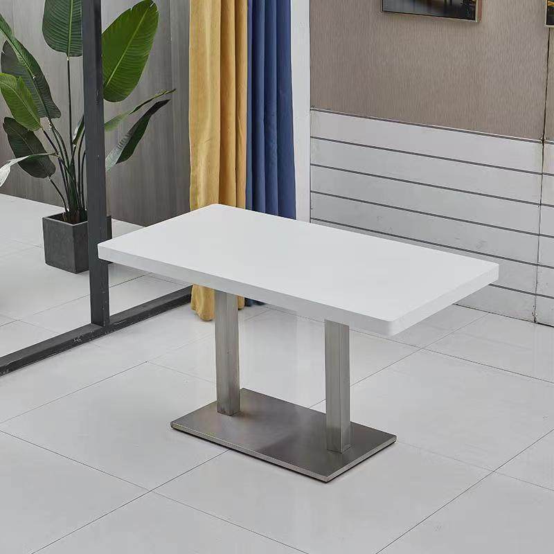 快餐桌椅套装组合饭店餐厅小吃店餐饮商用桌子奶茶店岩板小圆方桌