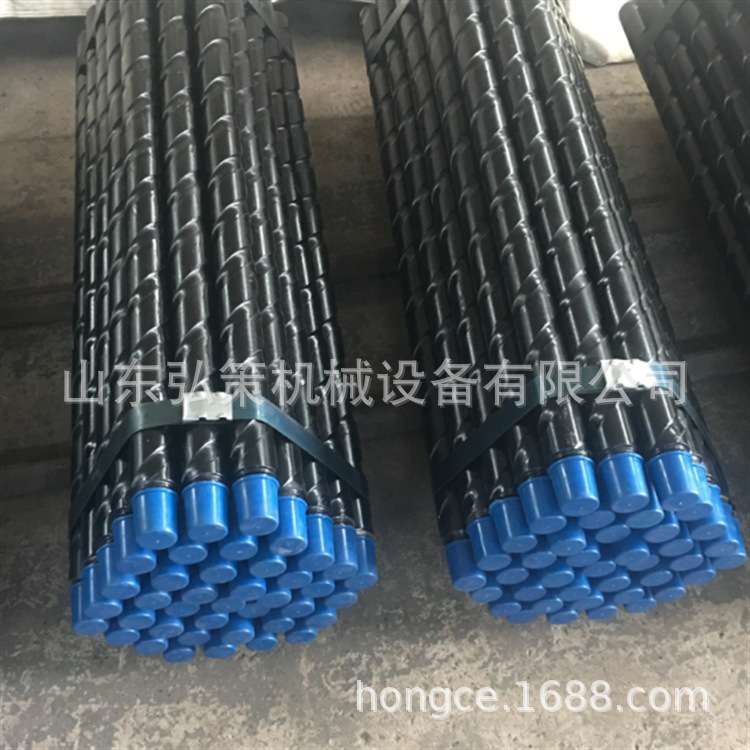 三棱地质刻槽钻杆φ73 宝钢R780肋骨凹螺旋钻杆 整体式螺旋钻杆