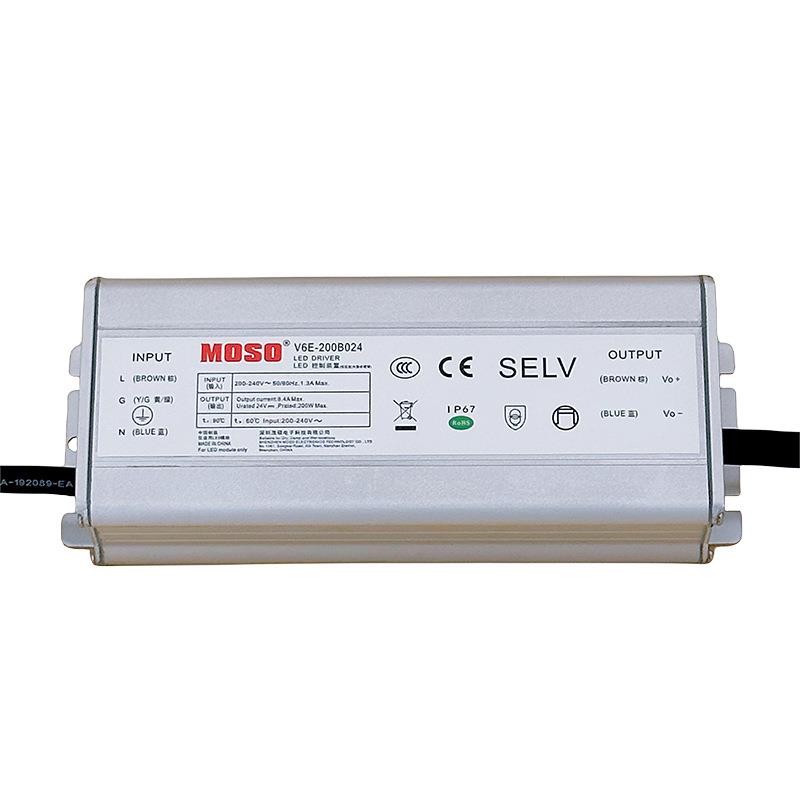 茂硕电源200WCECCC防水恒压源无频闪IP67开关MOSOpower节能认证