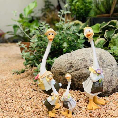 美式乡村风树脂卡通鸭子摆件庭院花园仿真动物园艺装饰品造景摆设