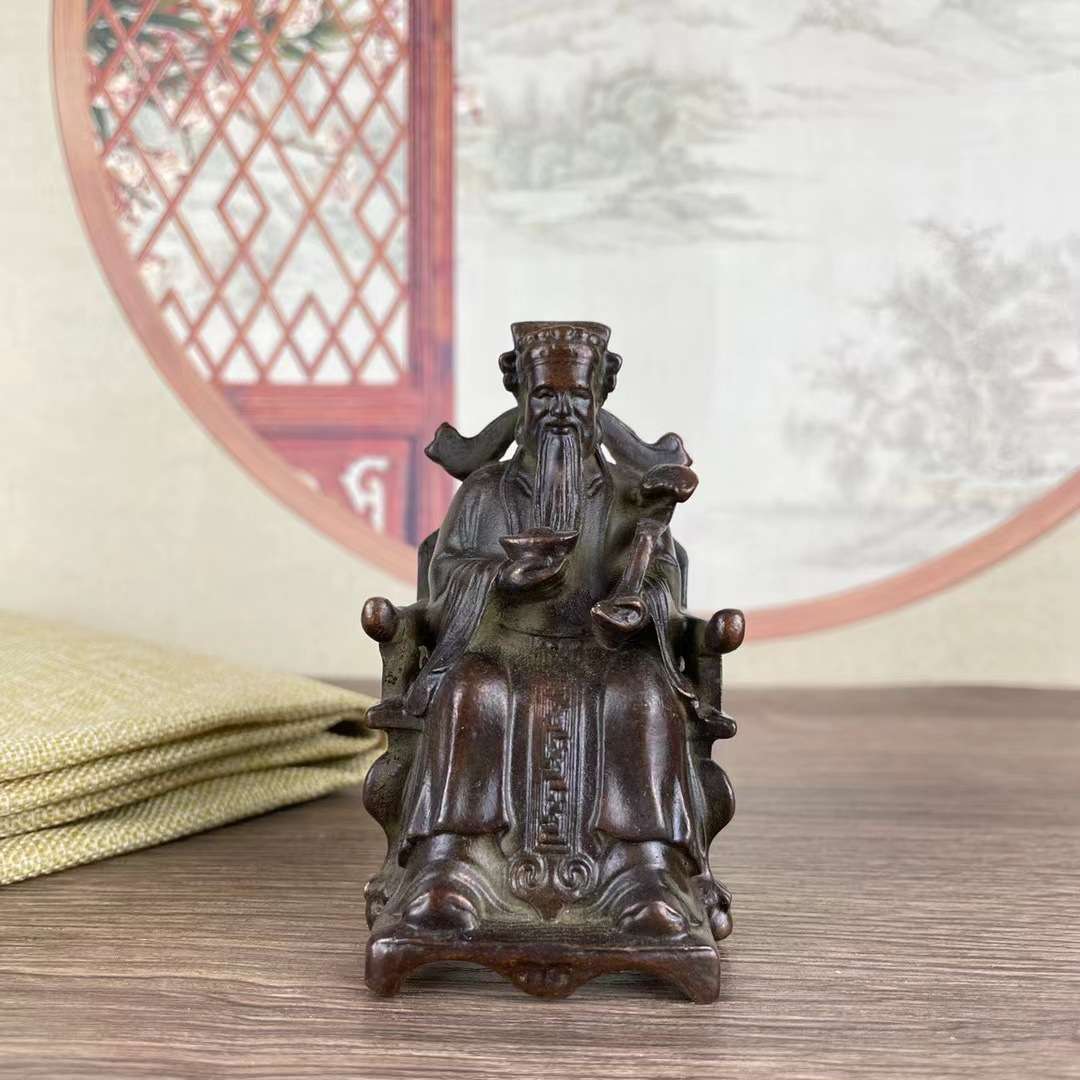 农村收来元宝财神铜像旧货