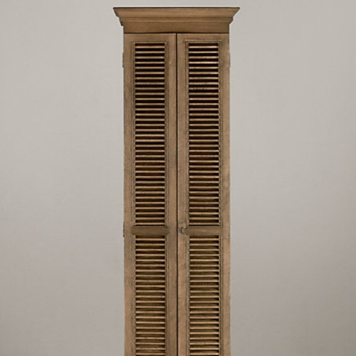 法式复古棕色全实木百叶门书柜