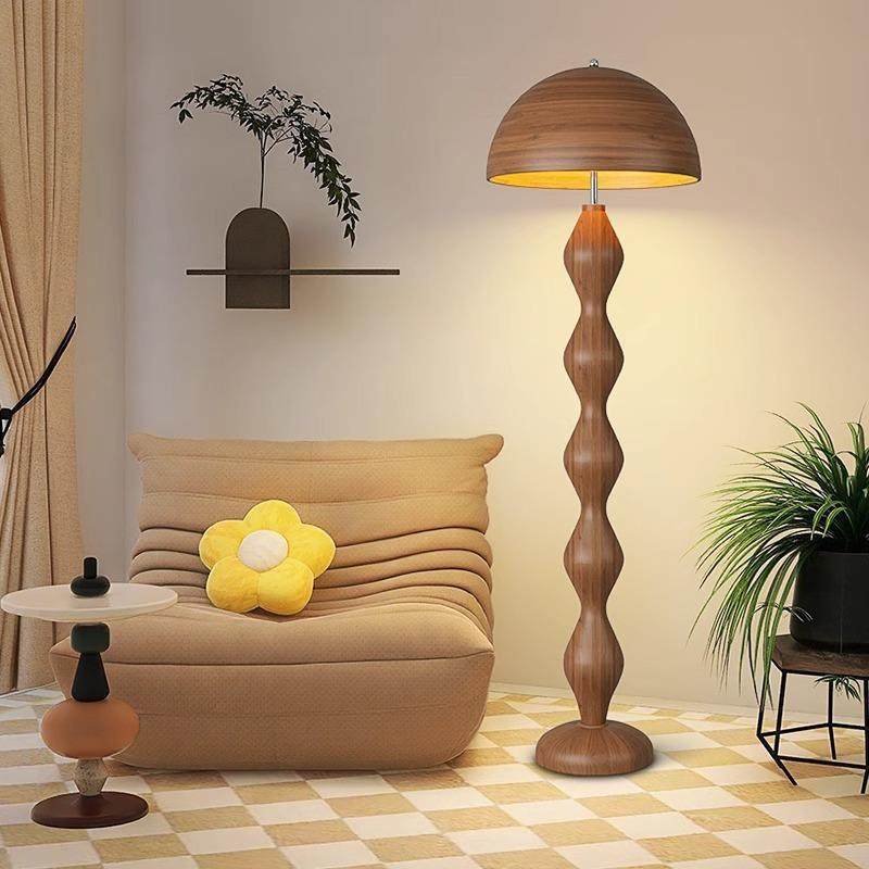 中古护眼落地灯美式复古创意蘑菇立式台灯设计师客厅沙发装饰摆件