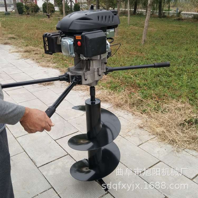 四冲程汽油打窝机8马力植树挖坑机173CC手扶式电线杆打坑机