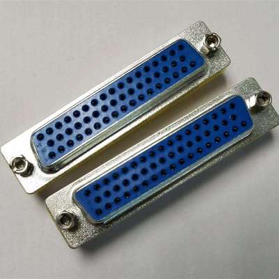 新品DB50芯转接头DSUB50母转母蓝色镀金d-sub50孔连接头1对1接线