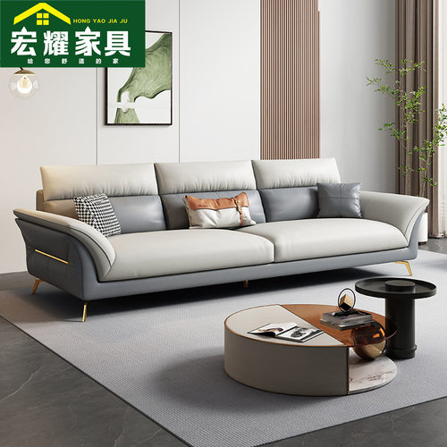 意式轻奢科技布L型小户型沙发