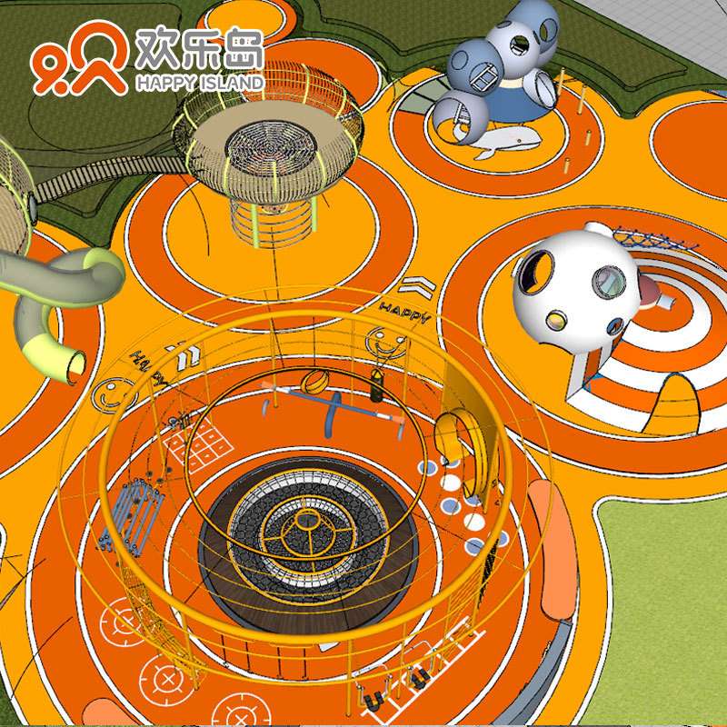 无动力乐园设计小区公园户外主题游乐园规划游乐设备不锈钢滑梯