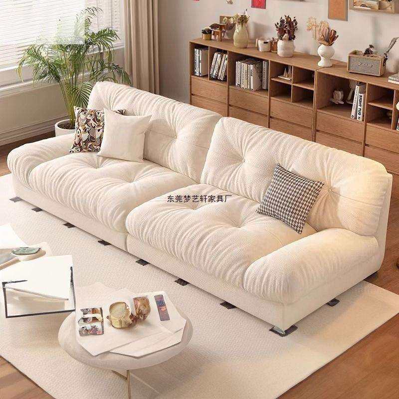 润广盛云朵沙发现代简约奶油风客厅直排双人位三人位新款懒人沙发