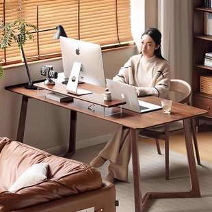实木桌子电脑桌台式办公桌长条餐桌简易学生书桌家用电竞桌工作台