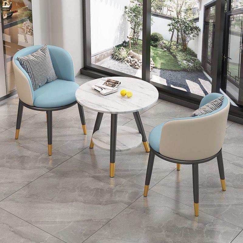 阳台小茶桌2025新款小型网红休闲圆桌茶几椅子组合套装接待洽谈桌