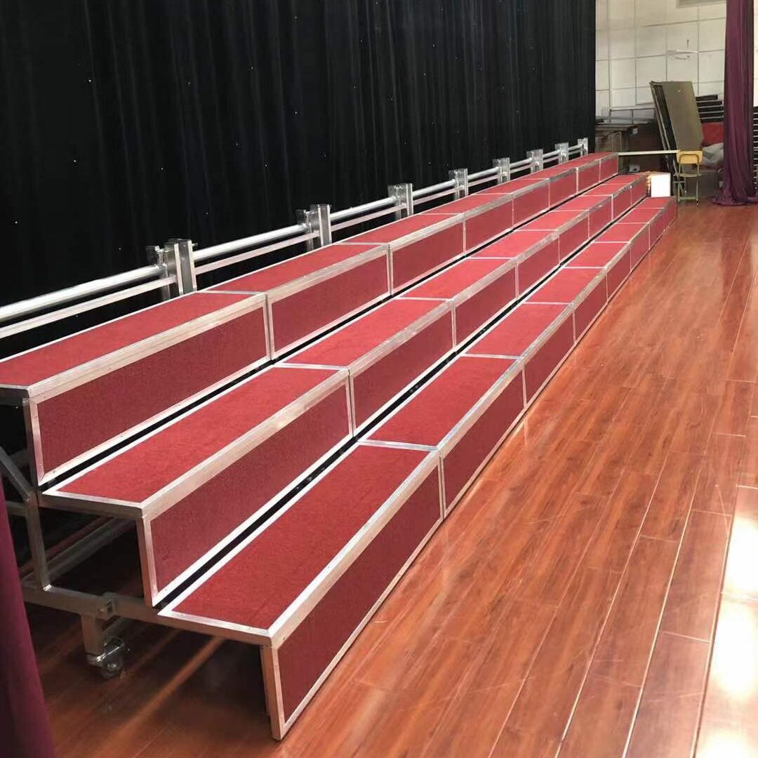 2北京铝合金合唱台可移动台阶学校用合唱台阶梯台折叠合影站台