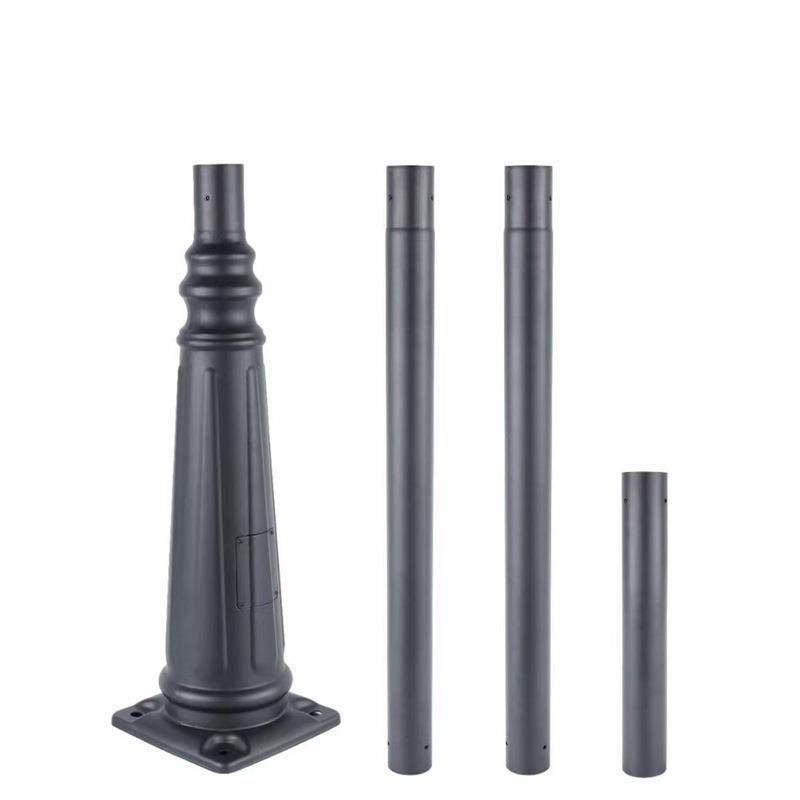 3米太阳能分体分节活动式灯杆铸铝铸铁底座接拼套接庭院路灯直杆