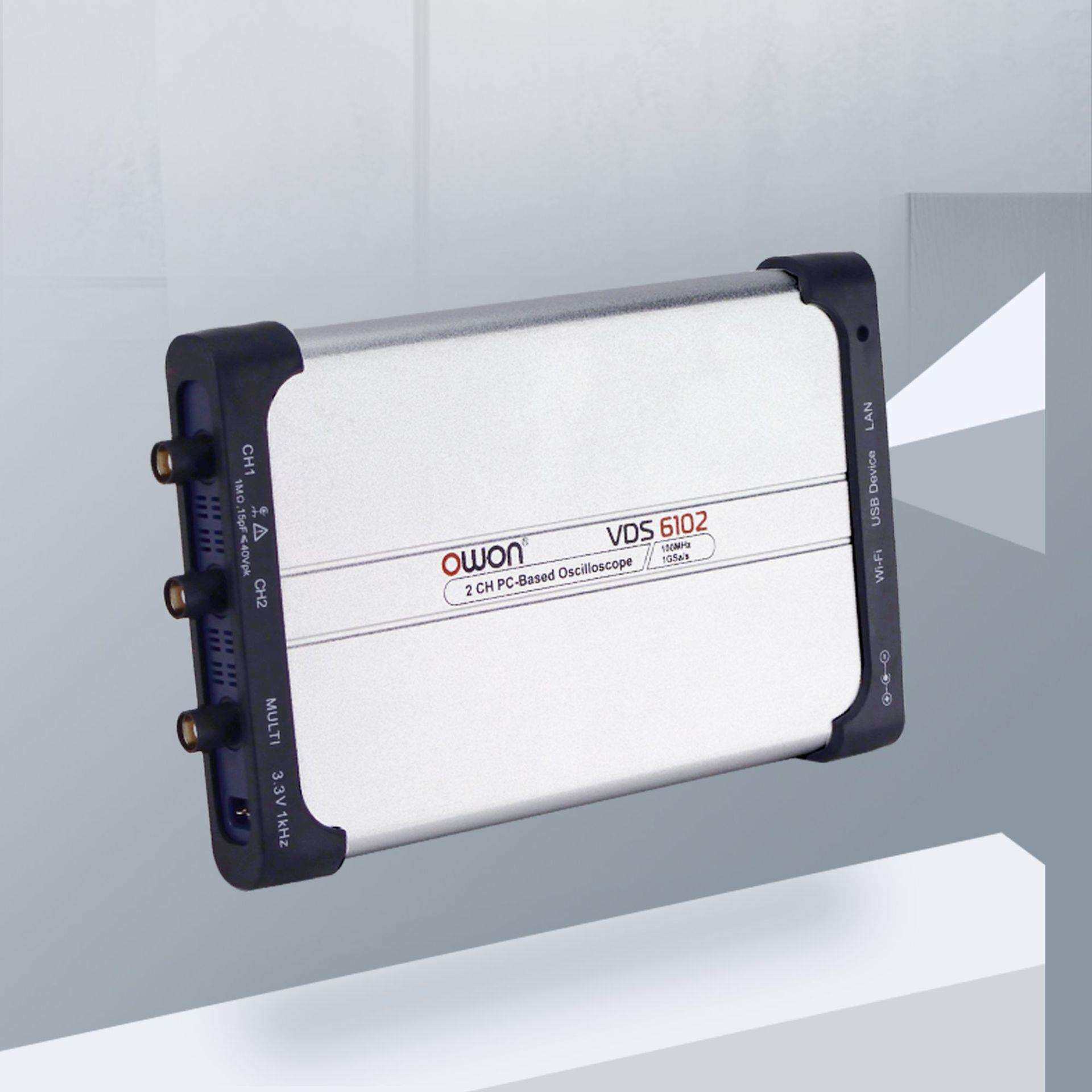 OWON虚拟PC数字示波器VDS6102双通道100M便捷标配信号源二次开发