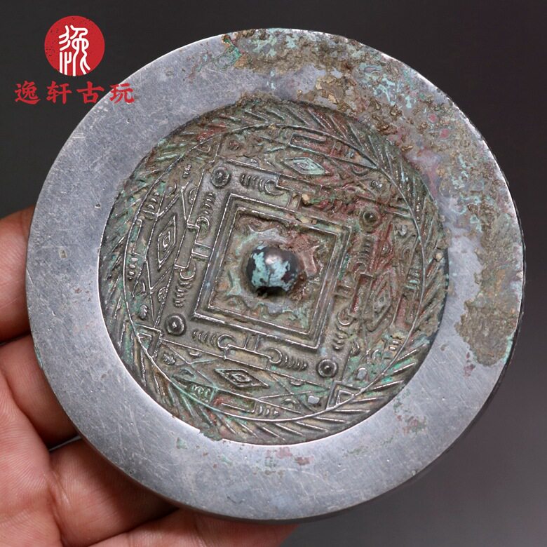 仿古汉镜圆形规矩镜摆件包邮