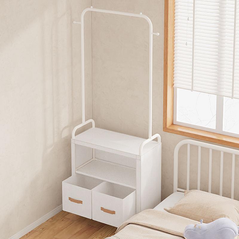 衣架落地挂衣架宿舍防尘衣帽架卧室床头柜带抽屉挂衣收纳柜一体架