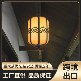新中式吊灯户外庭院凉亭防水灯笼挂灯室外别墅仿古大门走廊阳台灯
