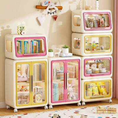 多层收纳柜储物柜置物架儿童母婴用品家用收纳大容量书本杂物卡通