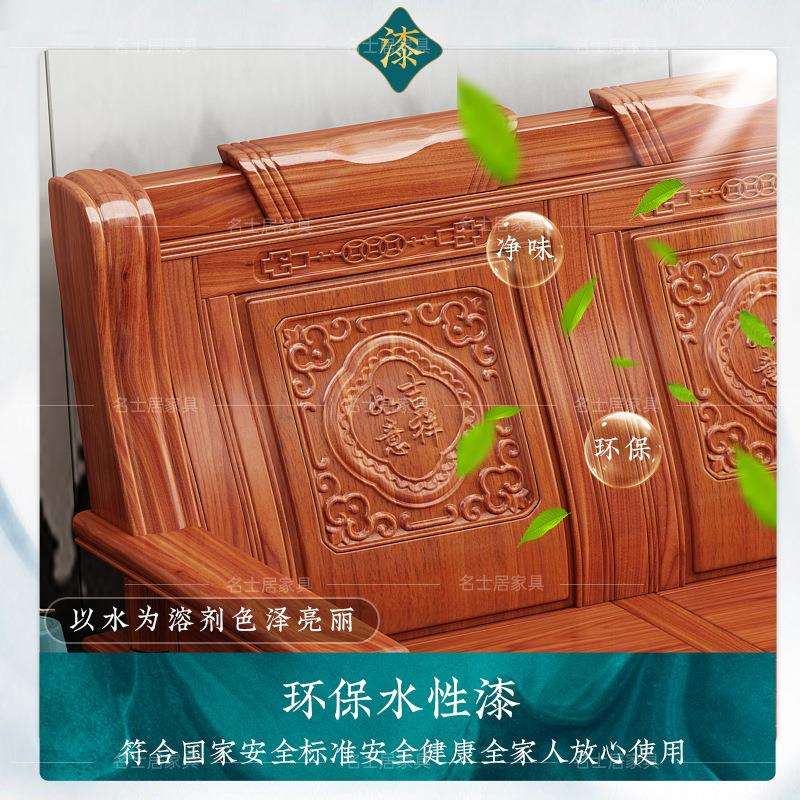 实木沙发小户型简约现代三人位冬夏两用经济型组合茶几客厅家具