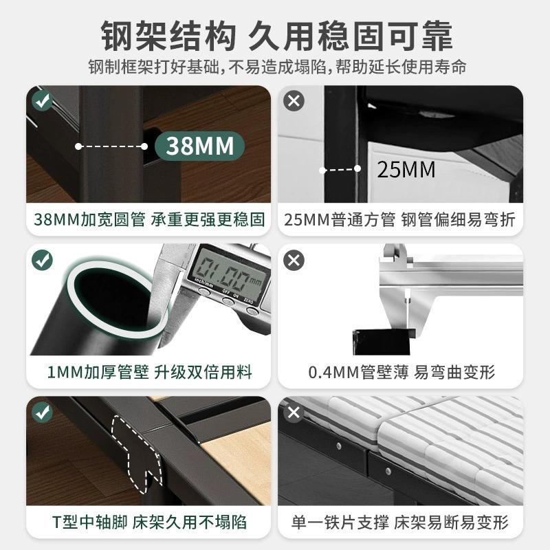 折叠床单人床成人家用1米2简易床实木床板出租房用1米5铁床双人床图片