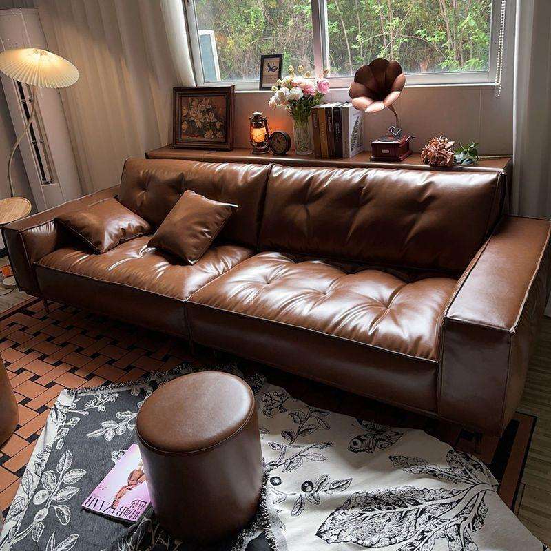 北欧意式极简皮艺沙发客厅小户型高档家用轻奢双三人直排休闲沙发