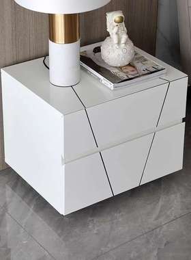 JHT88SKRYQ-70#意式极简白色床头柜现代简约小户型卧室床边柜简易