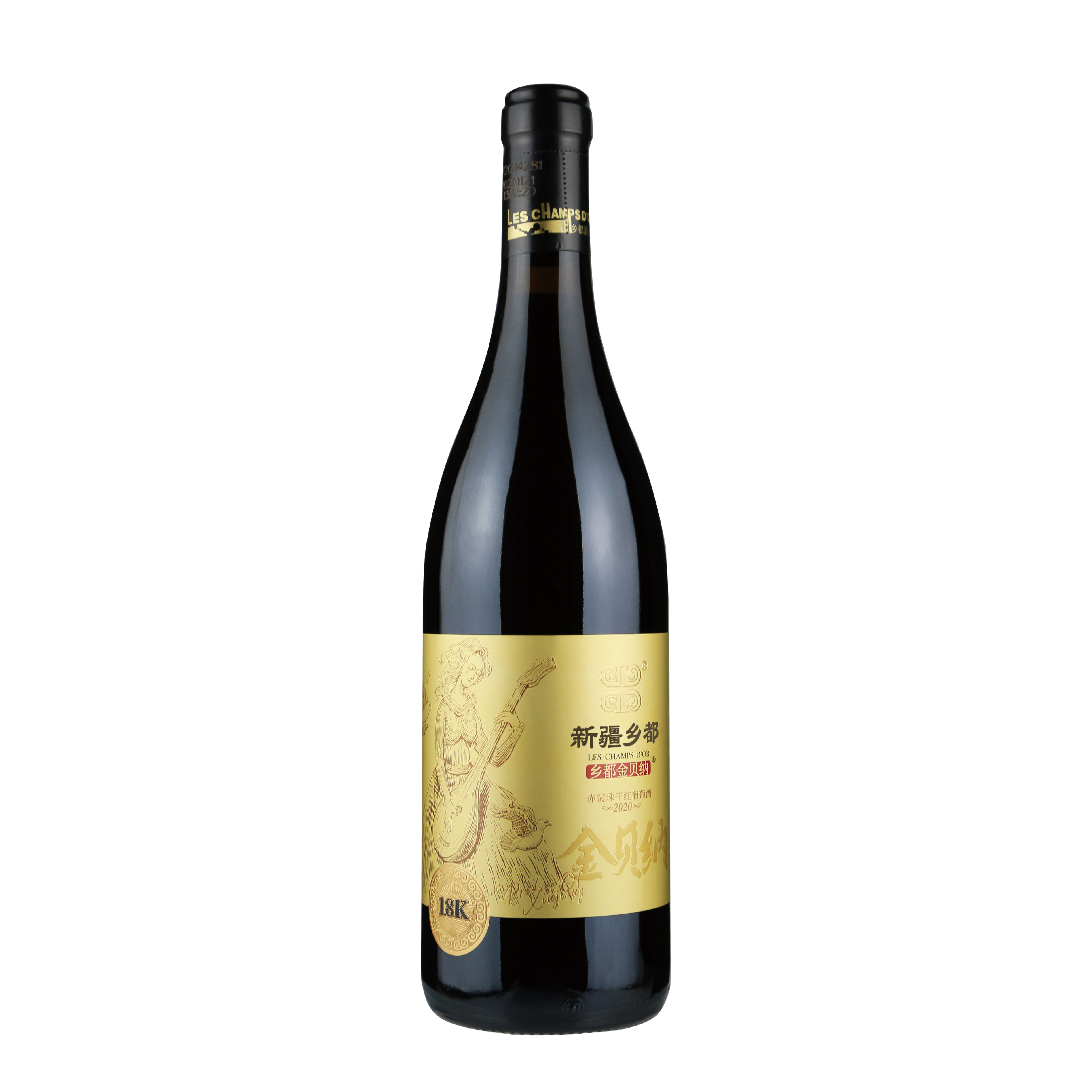 新疆乡都18K金贝纳干红葡萄酒 红酒750ml 新疆产区