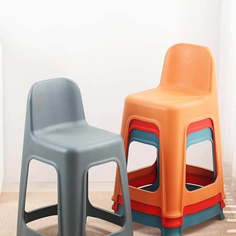 加厚靠背椅子成人儿童餐桌凳客厅家用高腰吧台凳高脚板凳塑料凳子