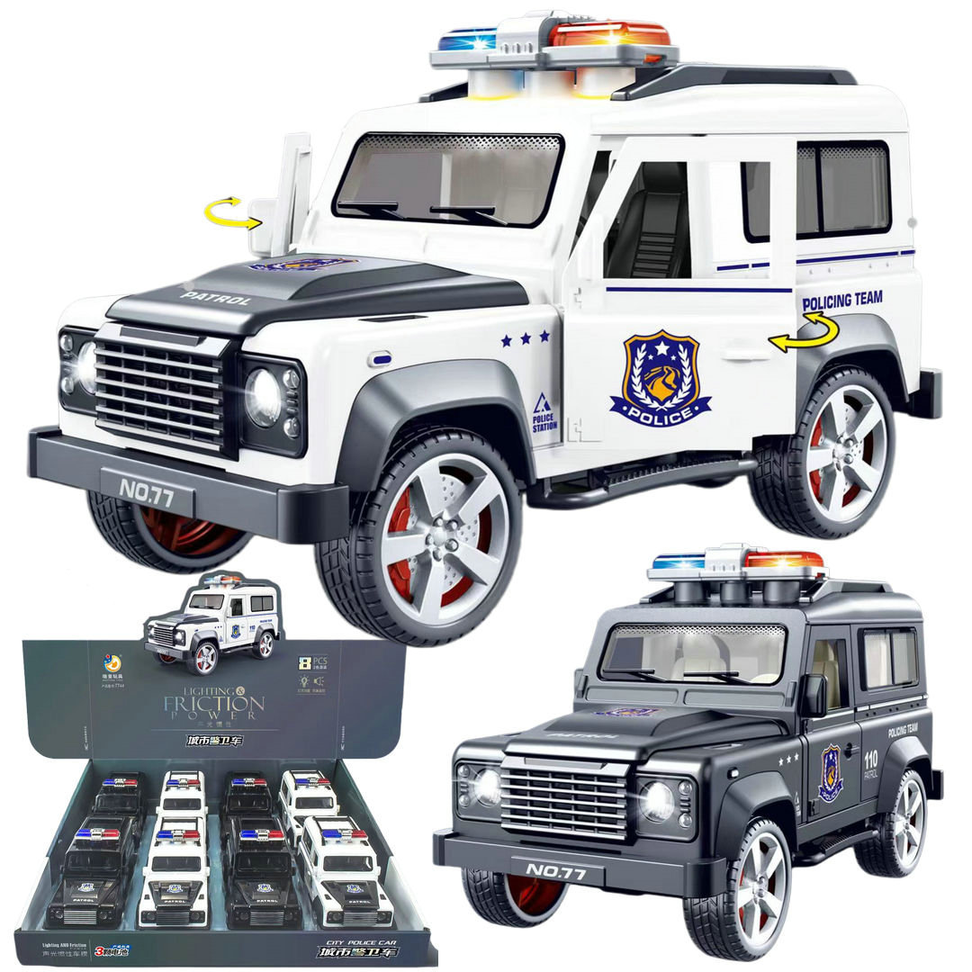 8只声光音乐惯性越野车7744仿真开门车模亲子益智儿童玩具批发