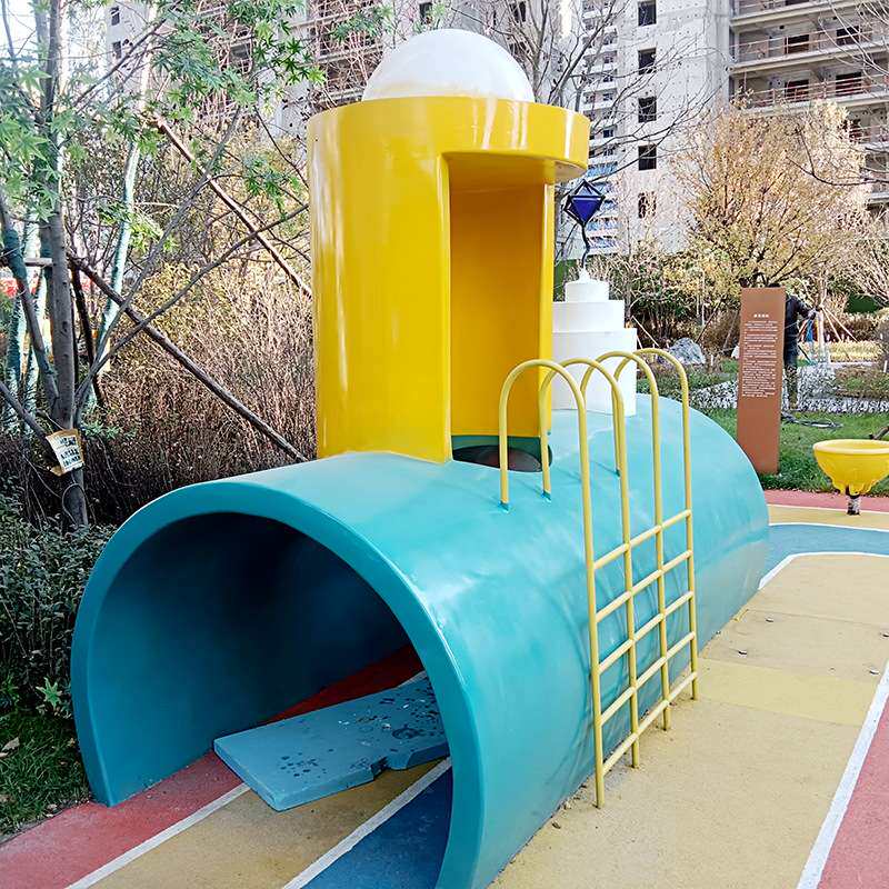 玻璃钢大型户外异形儿童游乐设施趴筒滑梯园林景观卡通摆件