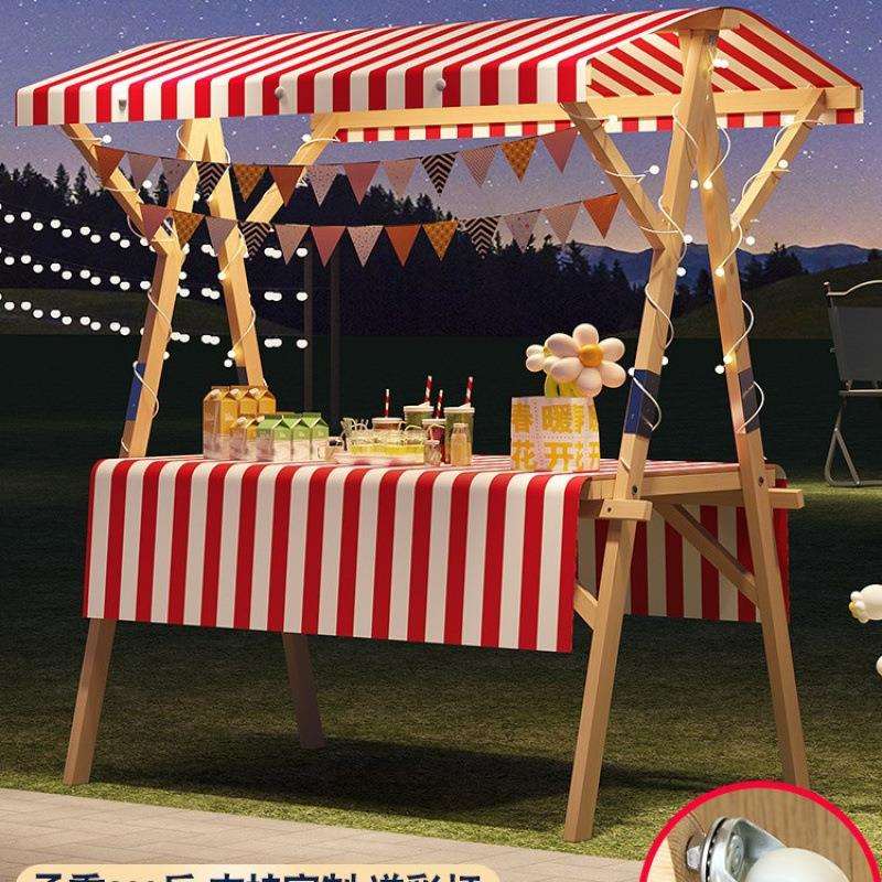 摊位架可折叠移动市集夜市摆摊展示架子实木促销花车展示台地摊车