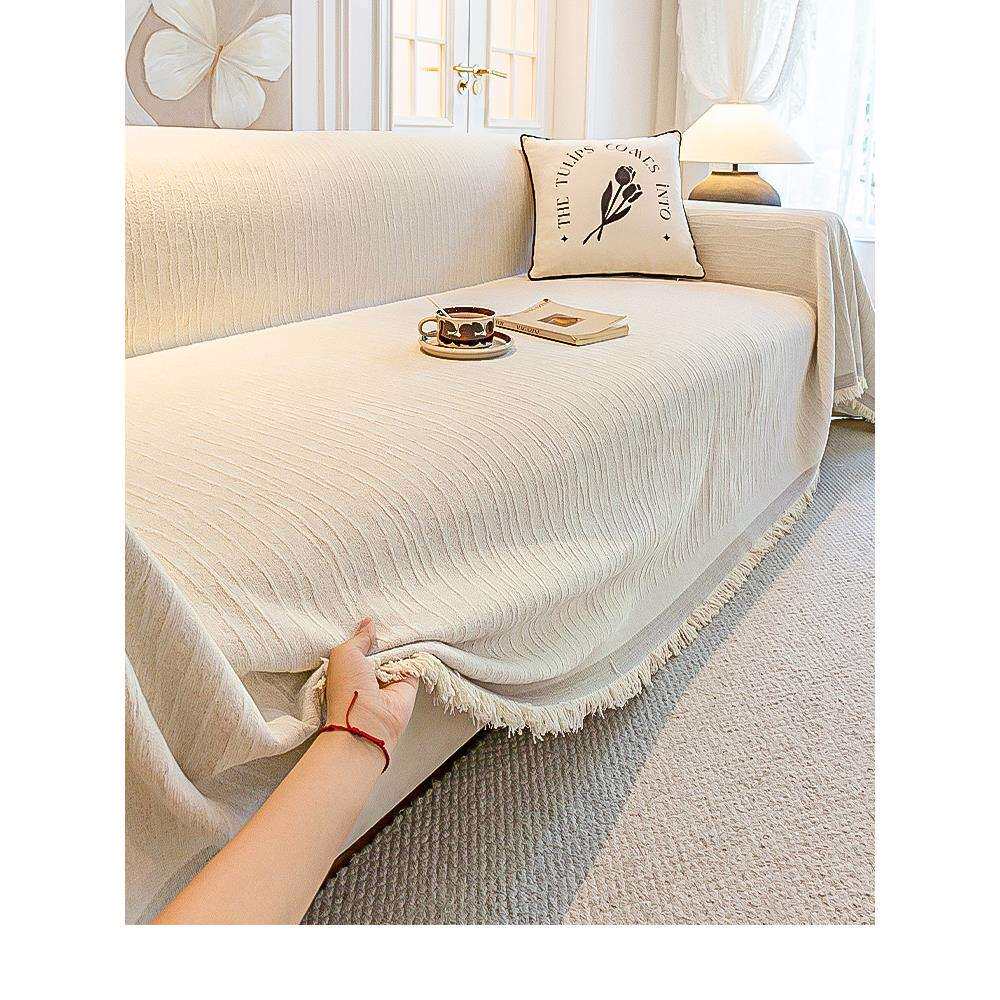 法式奶油风沙发盖布四季通用防滑防猫抓2024新款全包盖套罩坐垫巾