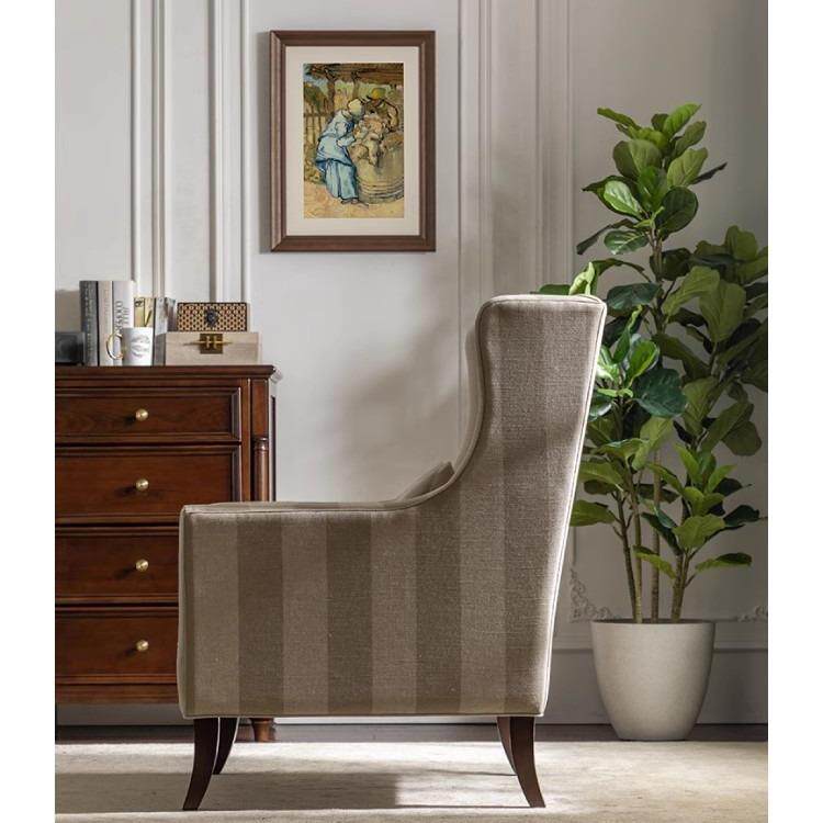 美式时尚布艺老虎椅轻奢午后单人沙发椅子设计感小众简约老虎椅