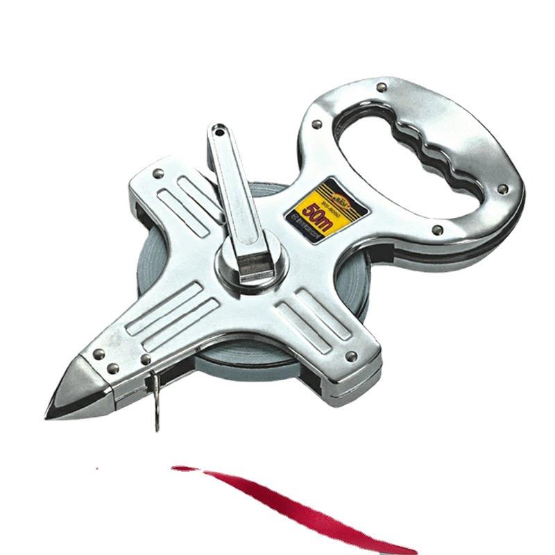 波斯工具全钢手提架式钢卷尺30/50米塑料插地架子测量工具公制