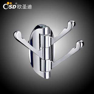 旋转挂钩门后浴室可活动卫生间挂衣架衣帽钩三头免打孔挂衣服墙上