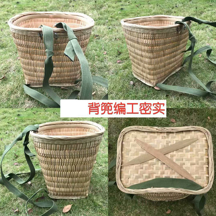 手工竹编背篓买菜收纳舞蹈道具