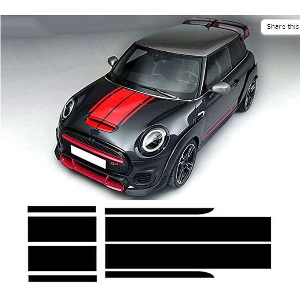 适用于mini  F56 F55 R56 R57 R57 R57 R58R59车头车尾车贴纸A924