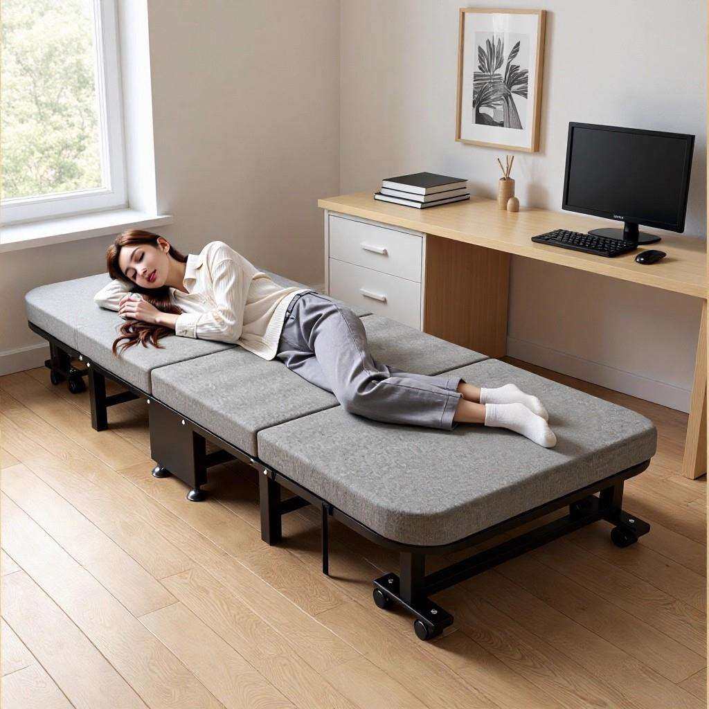 办公室四折叠床午休睡小巧轻便携单人陪护加厚不塌陷硬板承重带轮,电子元器件市场,其它元器件,淘宝优惠券,粉丝福利购,淘宝优惠卷