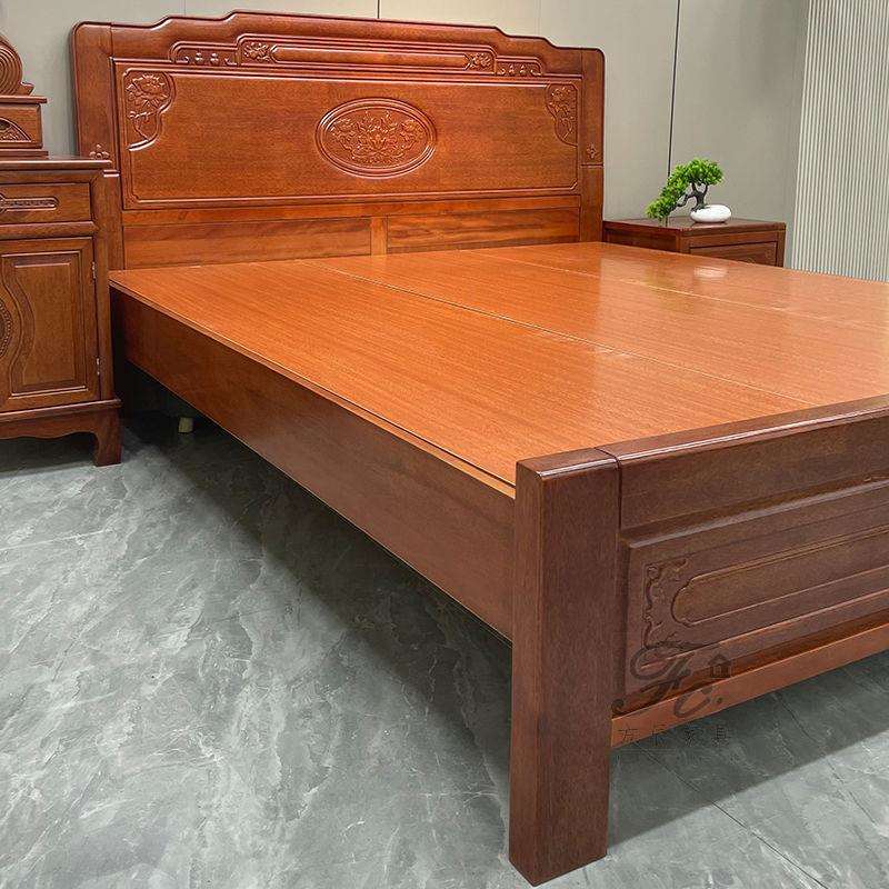 中式明清古典雕花仿古主卧床全榫卯结构花梨木实木床加厚双人床