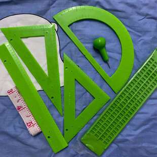 盲用学习文具套装7件套三角尺量角器直尺等盲校学习用品视障文具