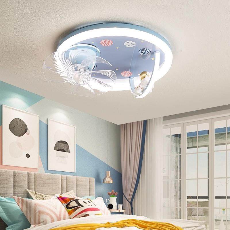 风扇吸顶灯儿童房男孩女孩全光谱护眼卧室现代简约可爱小女孩卡通