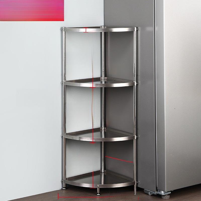 不锈钢厨房三角置物架转角架放锅架子收纳落地式多层厨具熙唐