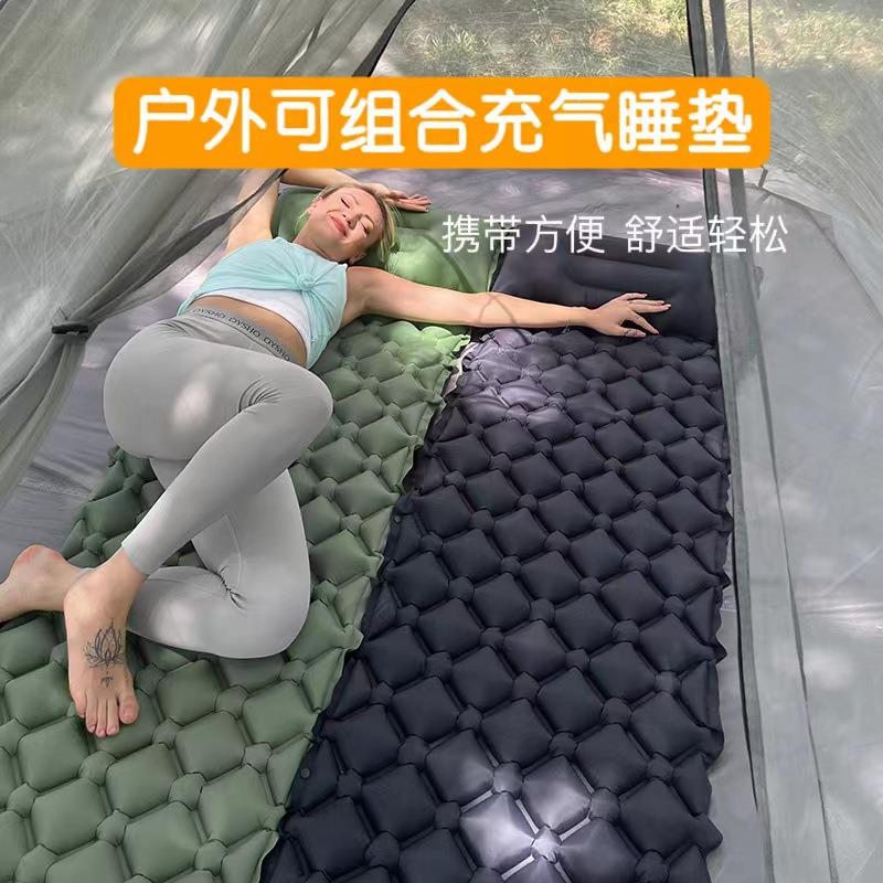 户外单人充气睡垫可组合轻量化重量560克舒适睡垫旅行露营防潮垫