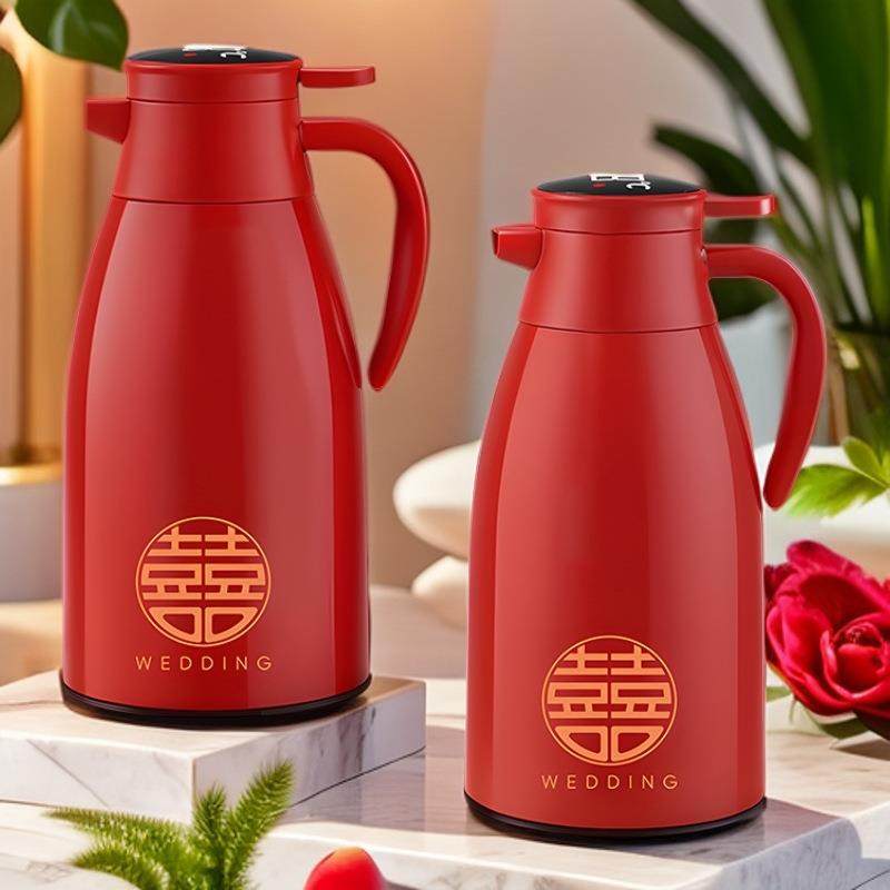 大容量保温水壶红色陪嫁一对热水壶保温壶热水瓶家用结婚玻璃内胆,纺织面料/辅料/配套,纺织机械配件,淘宝优惠券,粉丝福利购,淘宝优惠卷