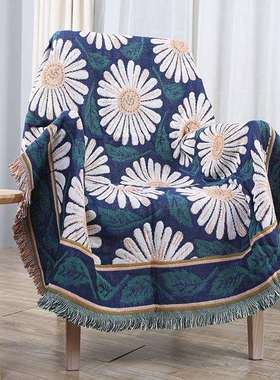 手工Dulcis欧式沙发盖毯白菊家用加厚棉线毯沙发毯沙发巾现货