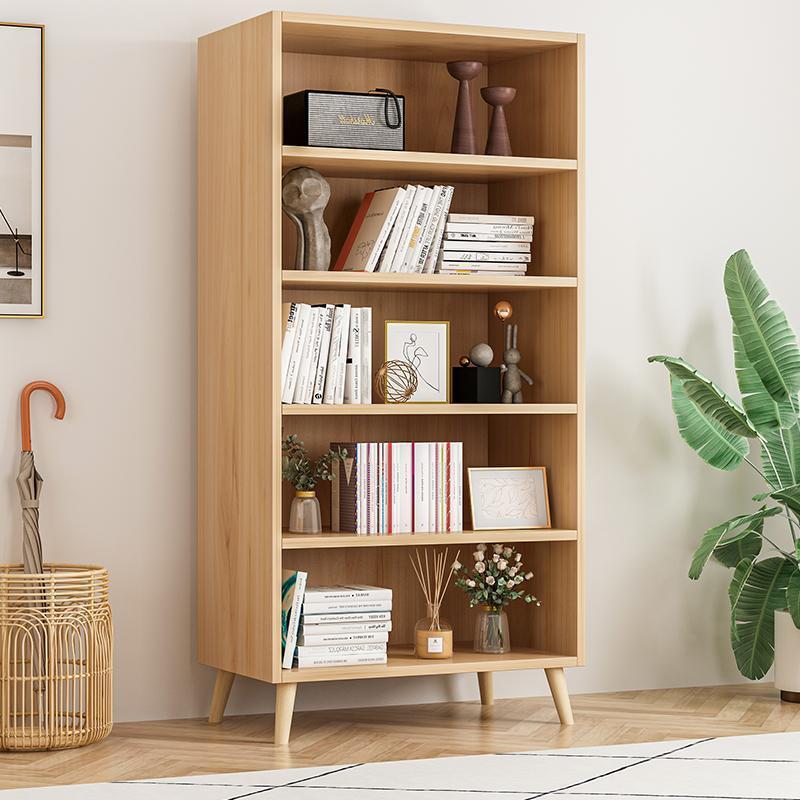 北欧展示架书架简易落地简约置物板多层学生置物架格子柜儿童书柜