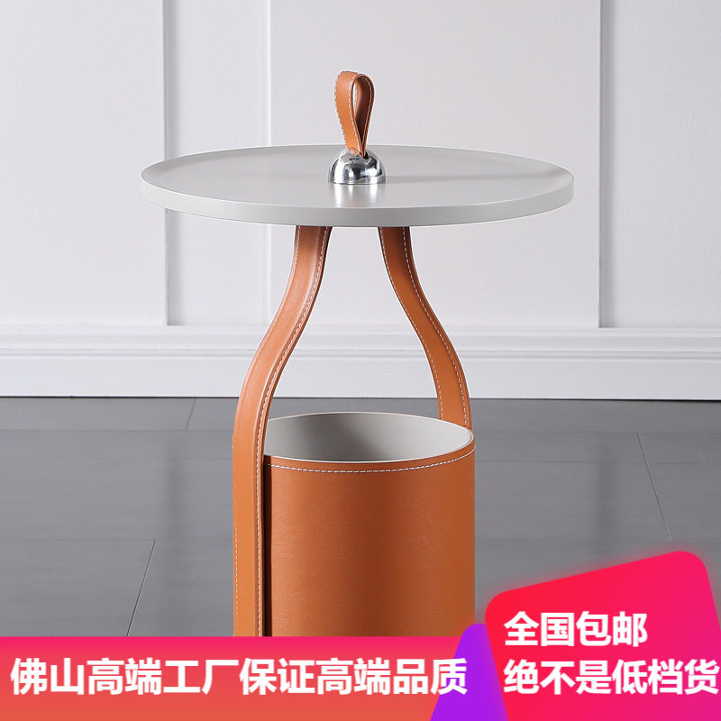 简约现代沙发边几时尚北欧圆形设计师创意小茶几可储物轻奢角几